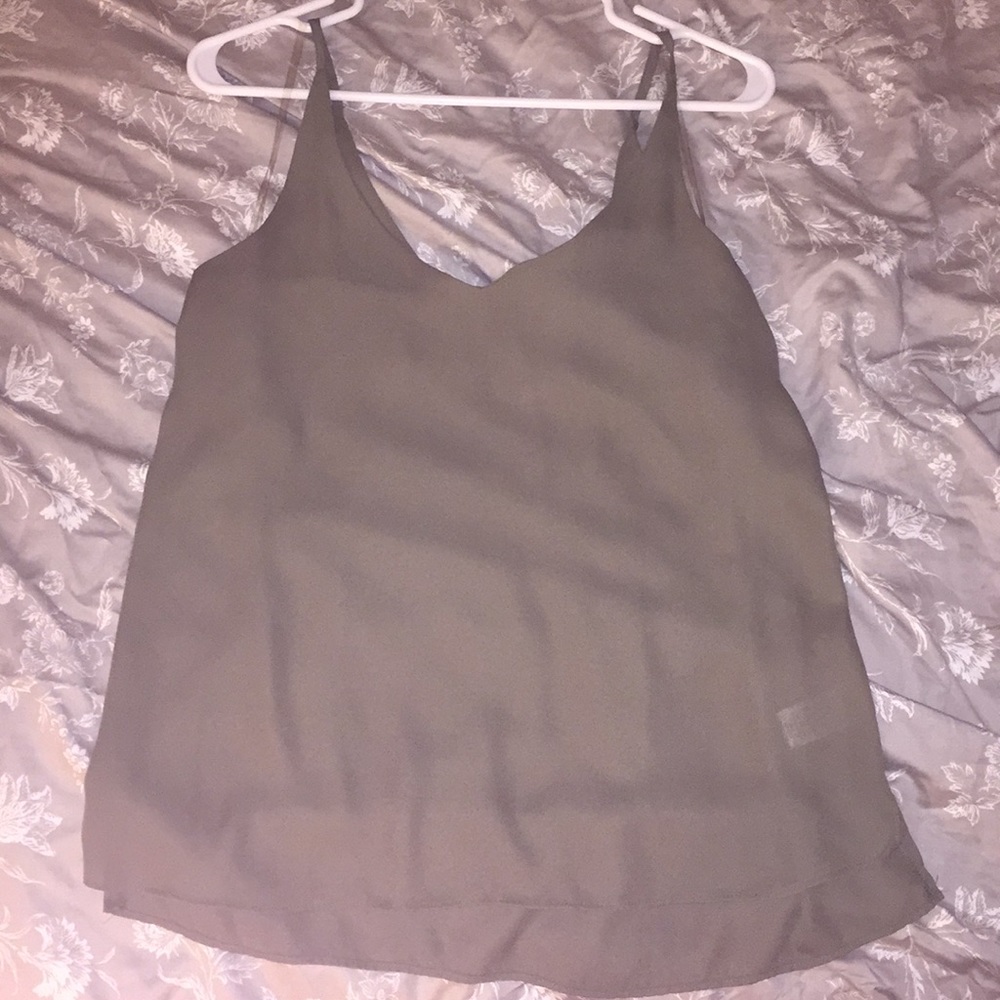 Olive green tank, size L.